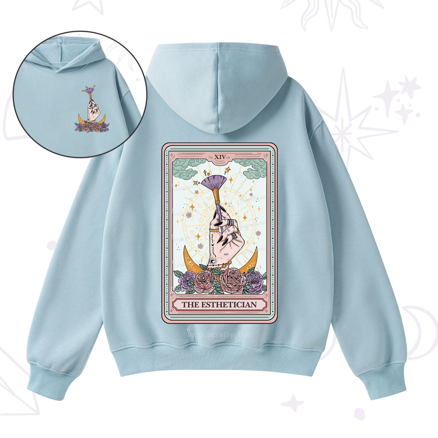 Purplehecate The Esthetician Tarot Card Fleece Hoodie Suit