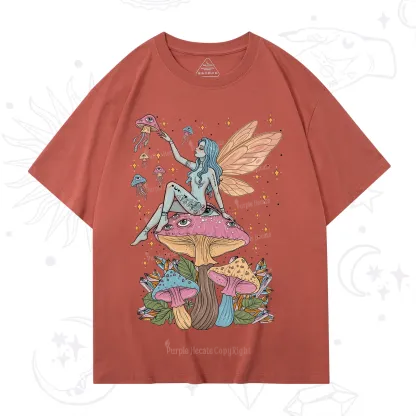 Purplehecate Celestial Fairy on Mushroom T-Shirt