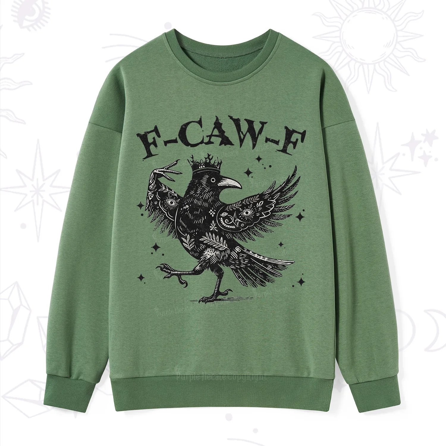Purplehecate F-caw-f Funny Crow Sweatshirt