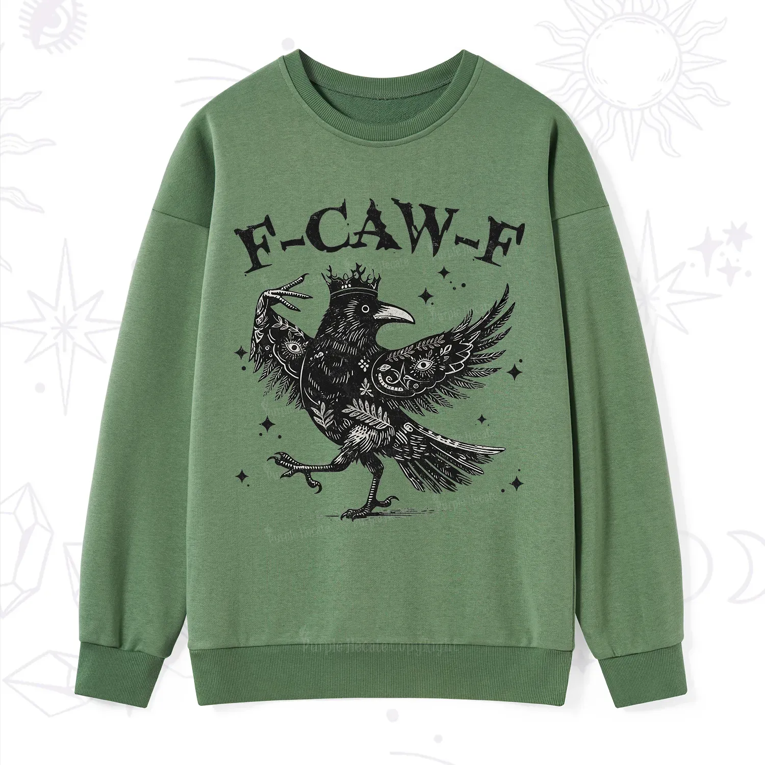 Purplehecate F-caw-f Funny Crow Sweatshirt