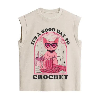 Purplehecate It's A Good Day To Crochet Vintage Washed Tank