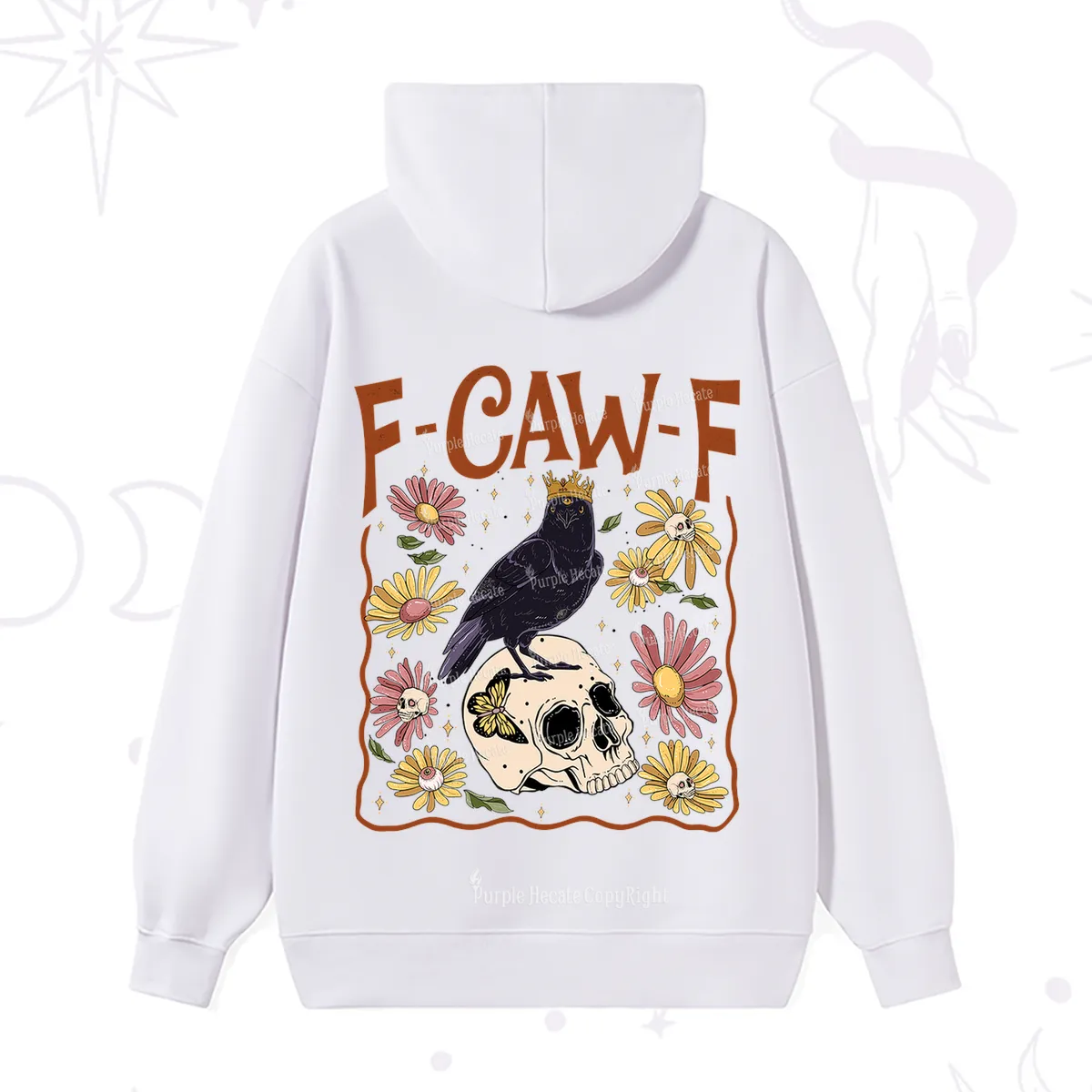 Purplehecate Funny F-Caw-F Crow Hoodie