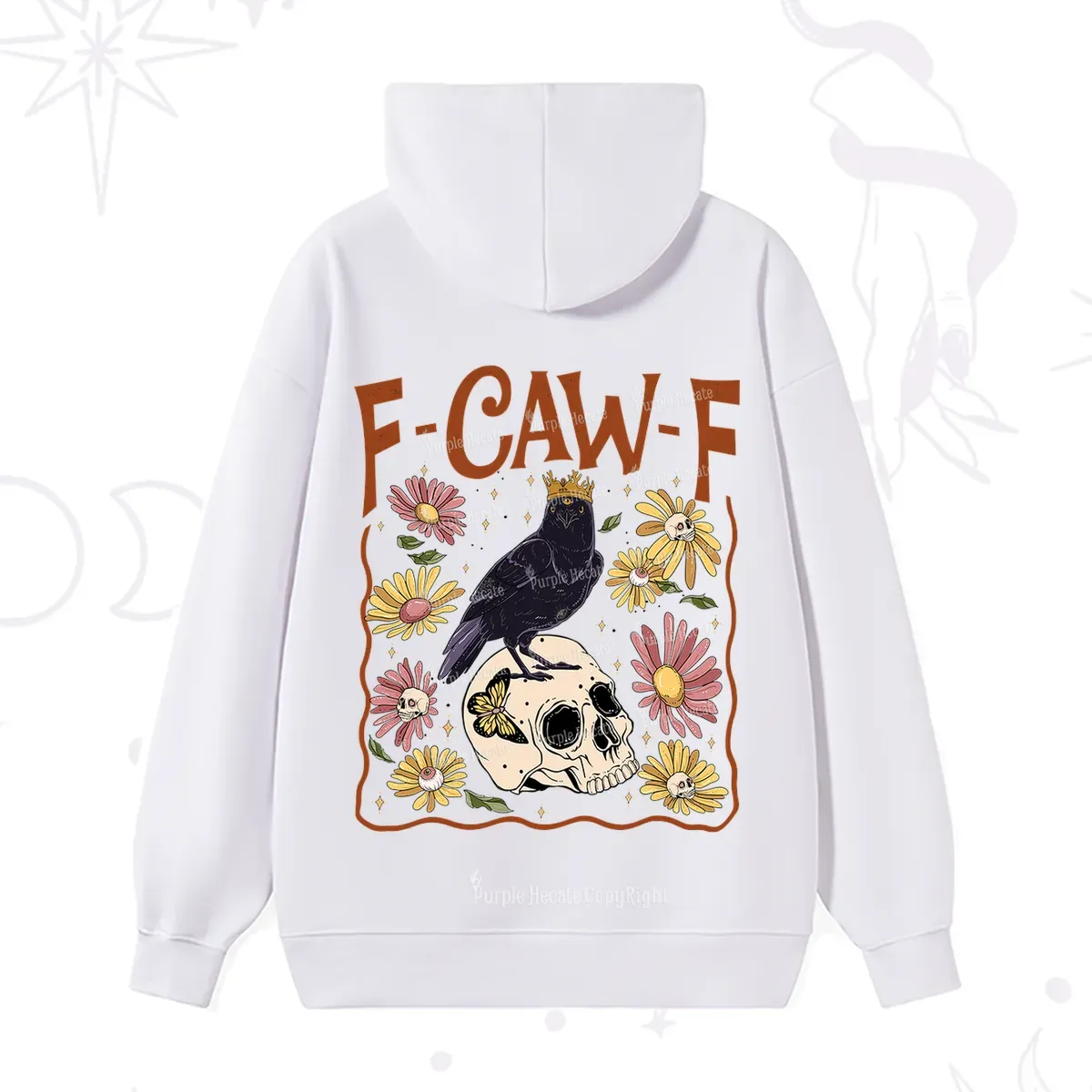 Purplehecate Funny F-Caw-F Crow Hoodie