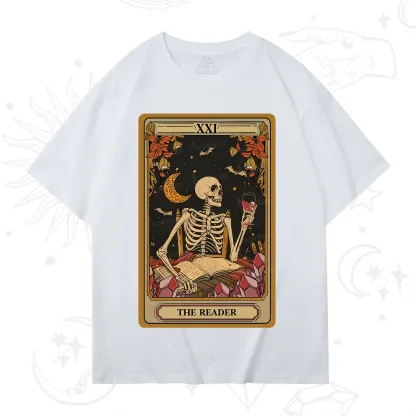 Purplehecate The Reader Tarot Skeleton T-Shirt