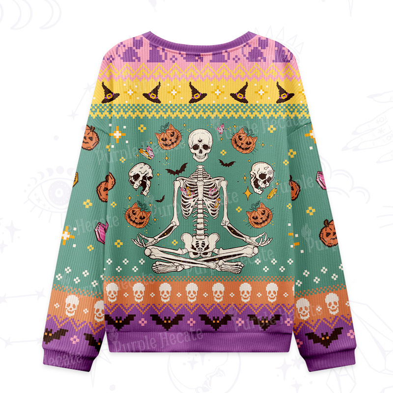 Purplehecate Funny Skeleton Halloween Ugly Halloween Sweatshirts