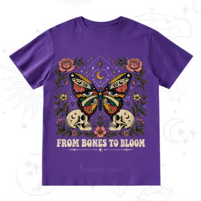 Purplehecate From Bones to Bloom Butterfly T-Shirt