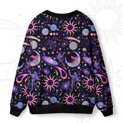 Purplehecate Celestial Magic Universe Ugly Cardigan Sweaters