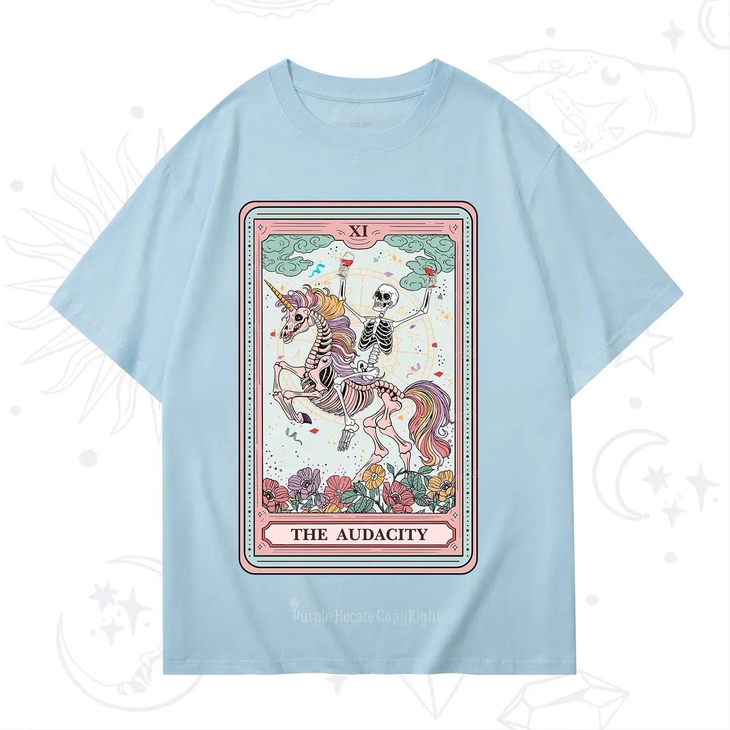 Purplehecate The Funny Skeleton Audacity Tarot T-Shirt