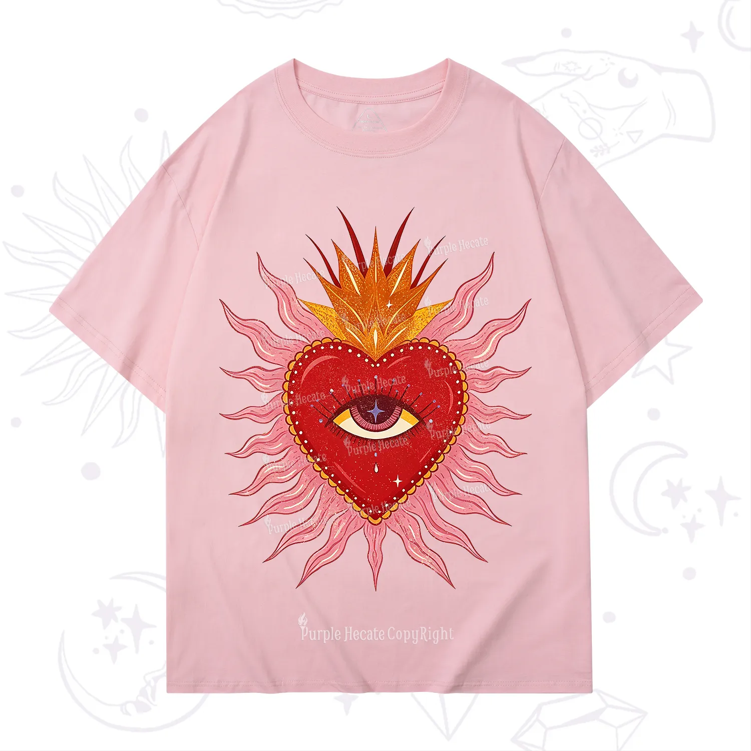 Purplehecate Sacred Flame Heart T-Shirt