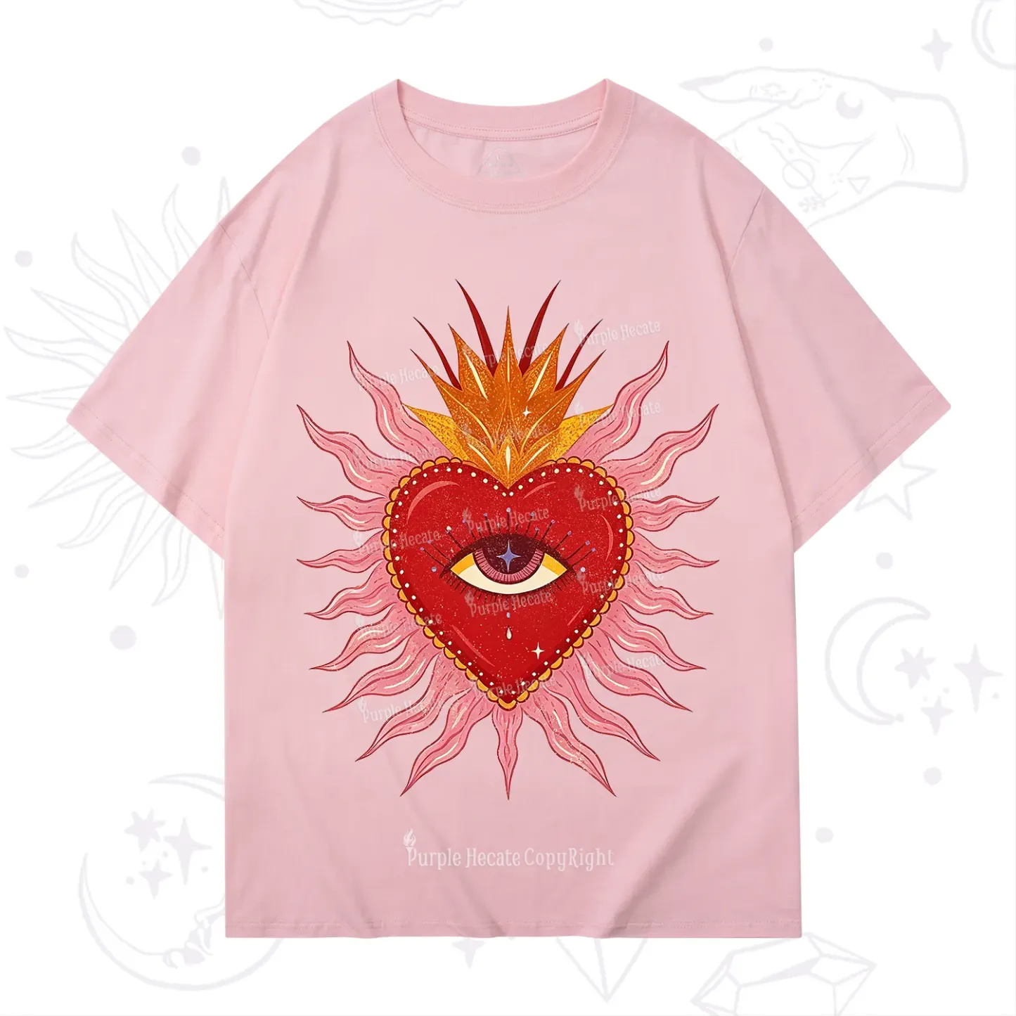 Purplehecate Sacred Flame Heart T-Shirt