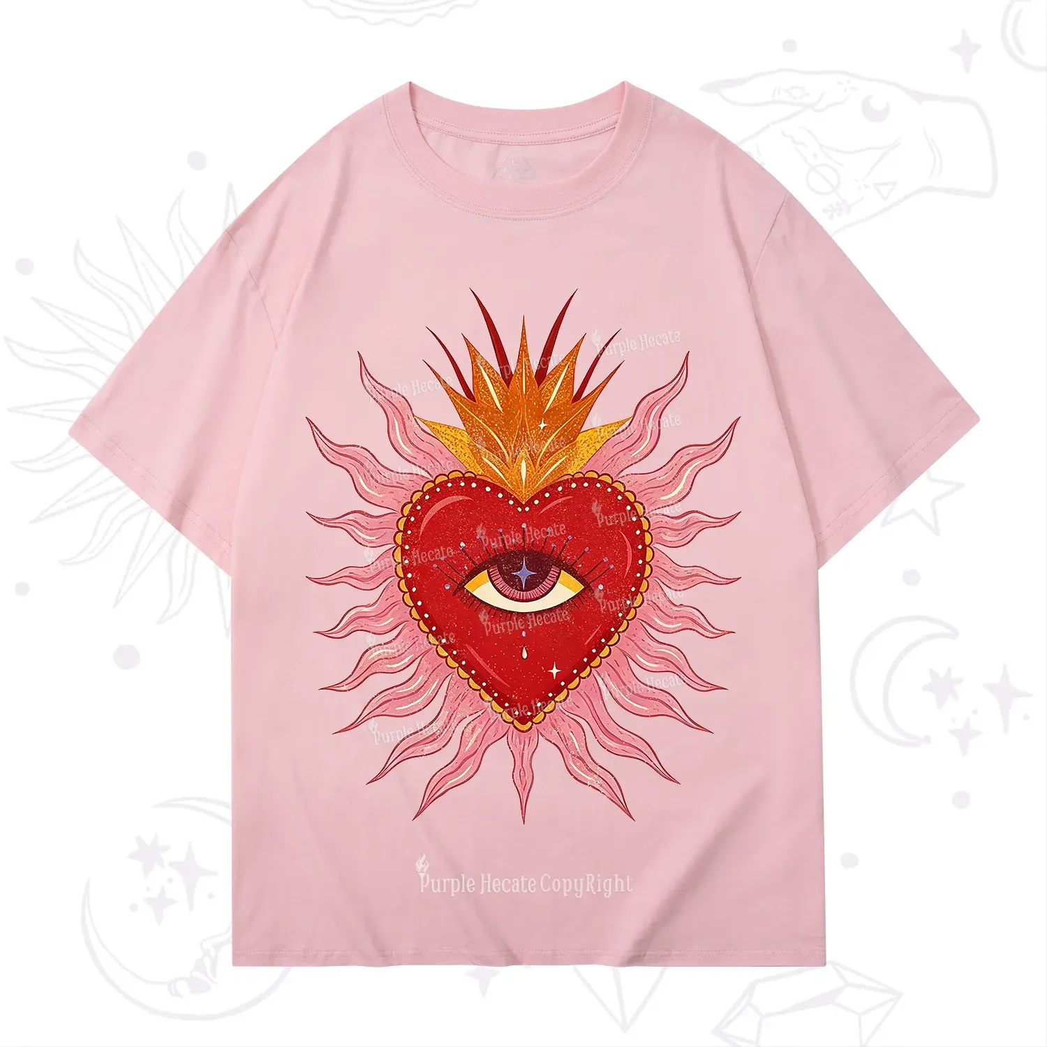 Purplehecate Sacred Flame Heart T-Shirt