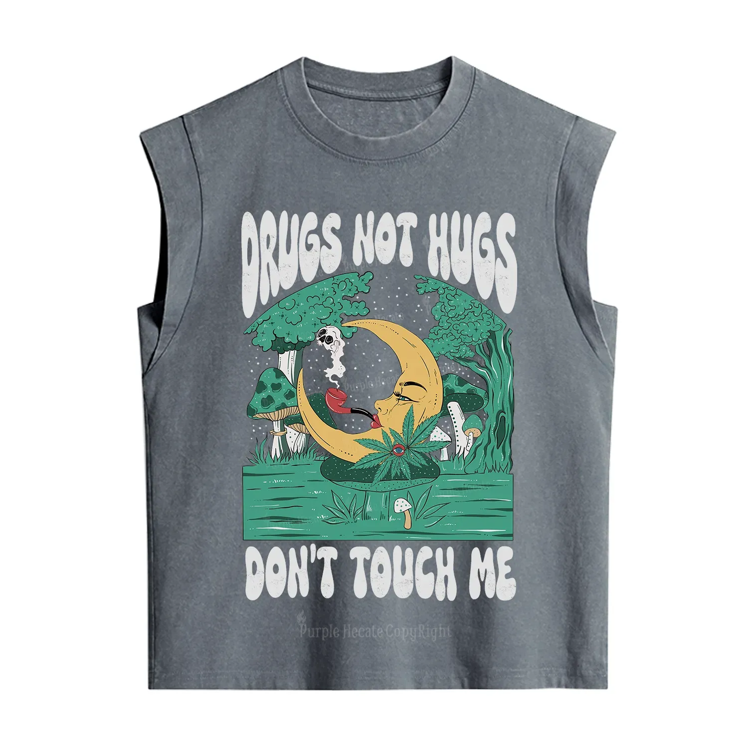Purplehecate Drugs Not Hugs Don't Touch Me Vintage Washed Tank