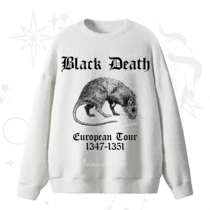 Purplehecate Black Death European Tour Fuzzy Ugly Sweater