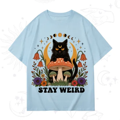 Purplehecate Stay Weird Black Cat T-Shirt