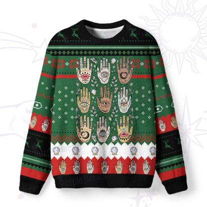Purplehecate Helping Hands Ugly Christmas Sweatshirts