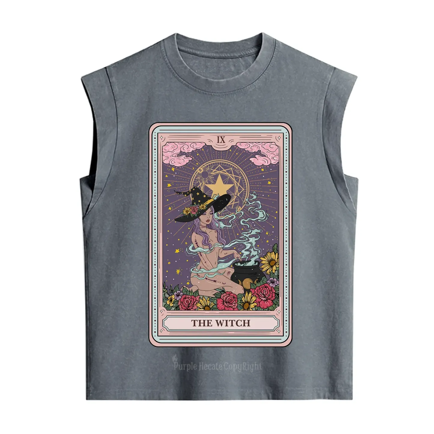 [Copy]Purplehecate Celestial Sun Vintage Washed Tank