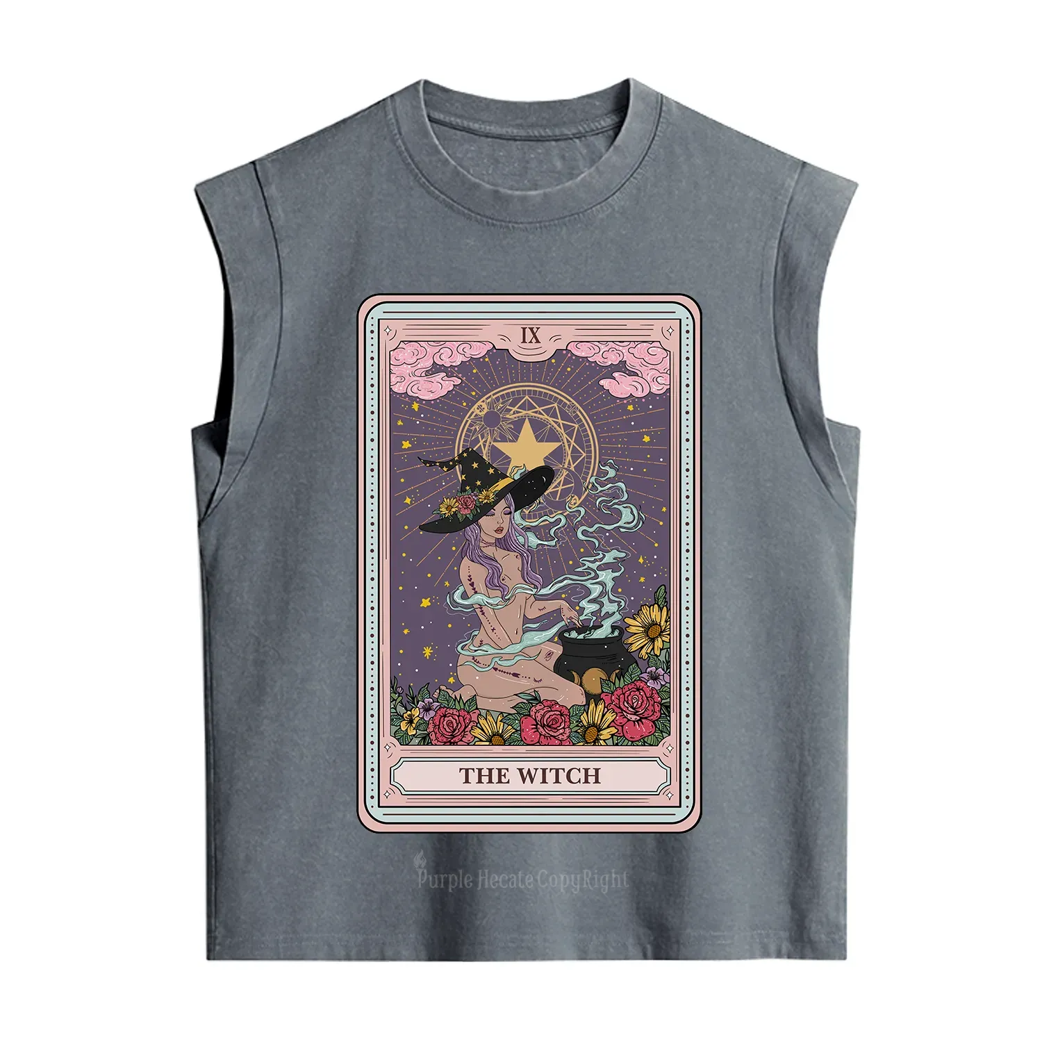 [Copy]Purplehecate Celestial Sun Vintage Washed Tank