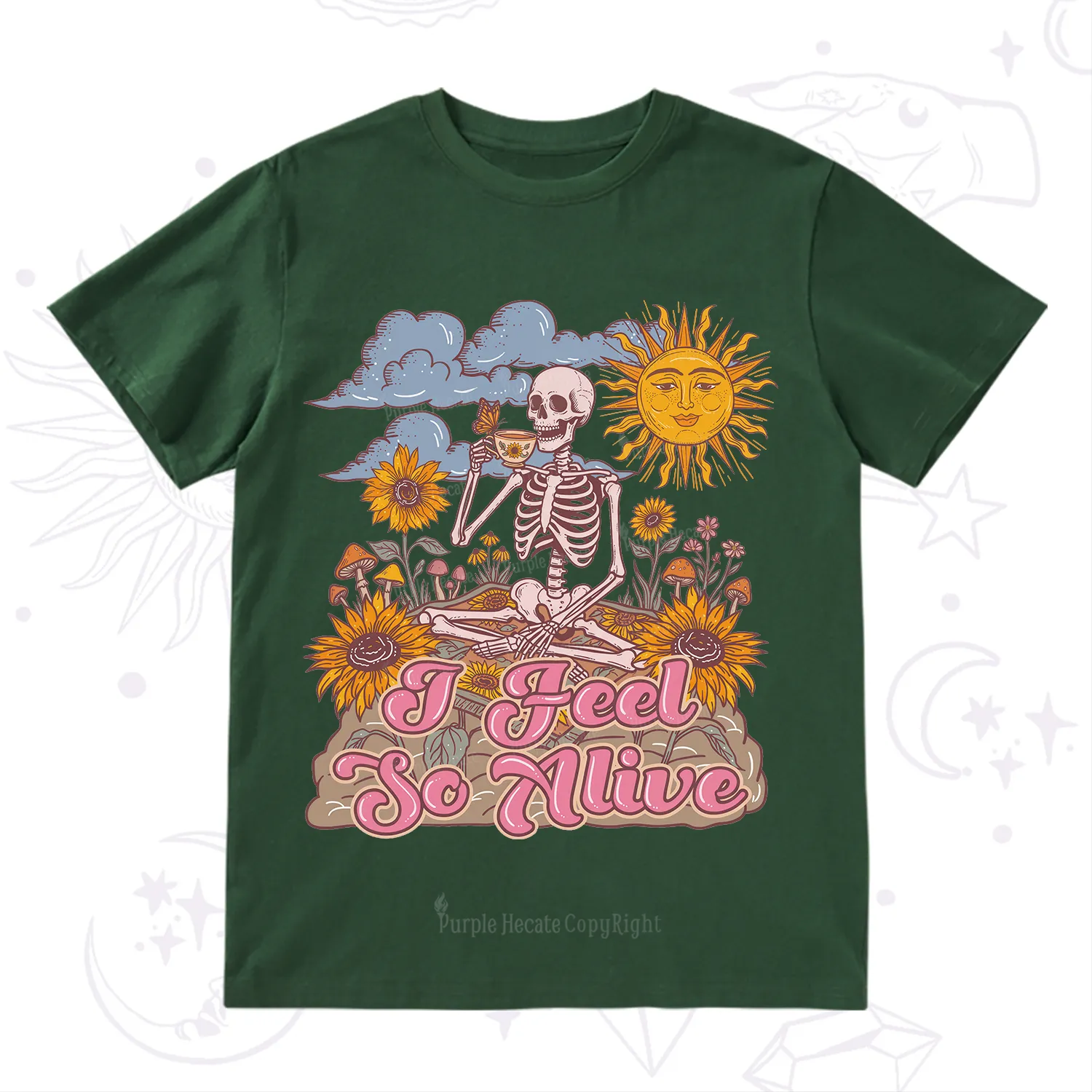 Purplehecate I feel So Alive Dancing Sarcastic Skeleton T-Shirt