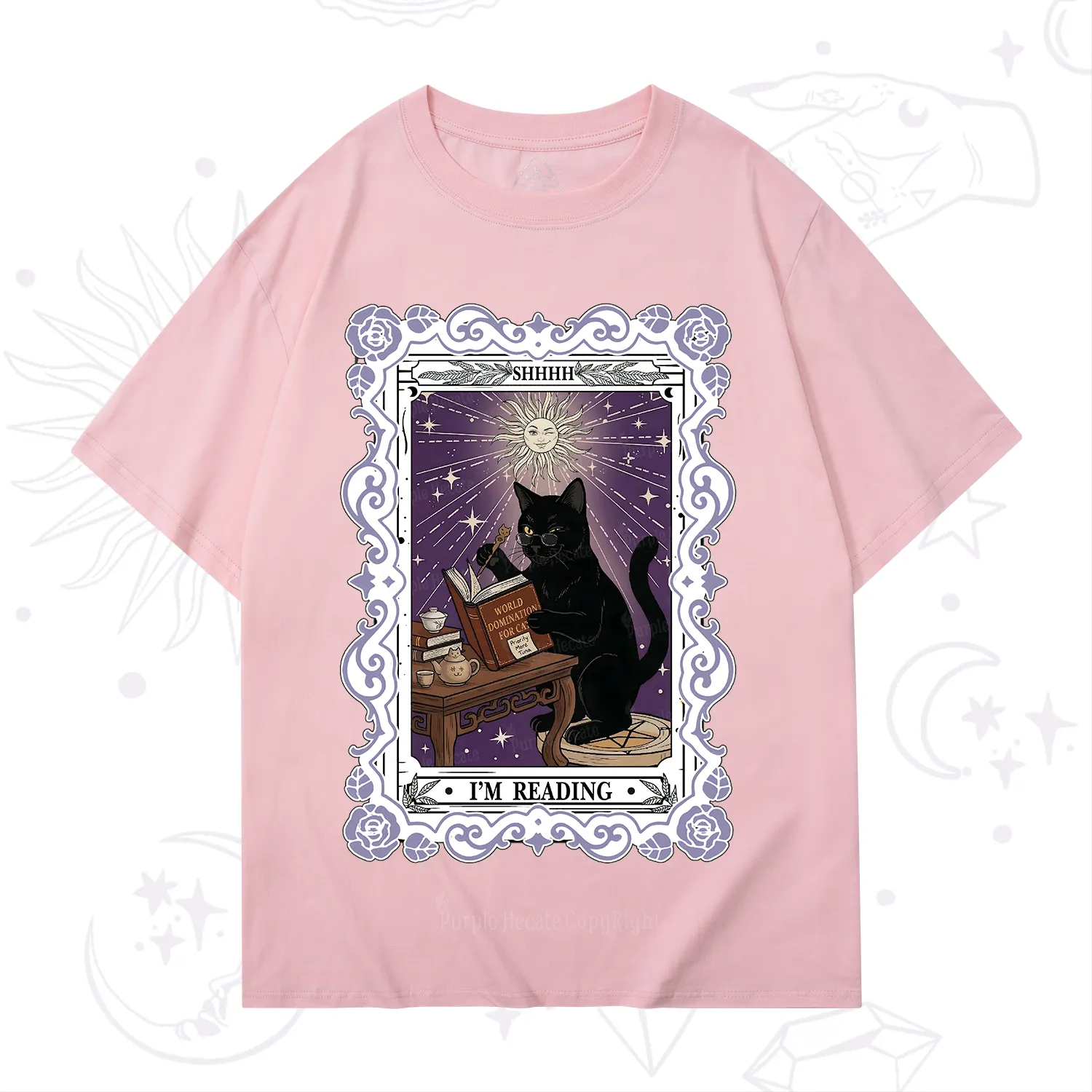 Purplehecate The Reading Cat Tarot T-Shirt