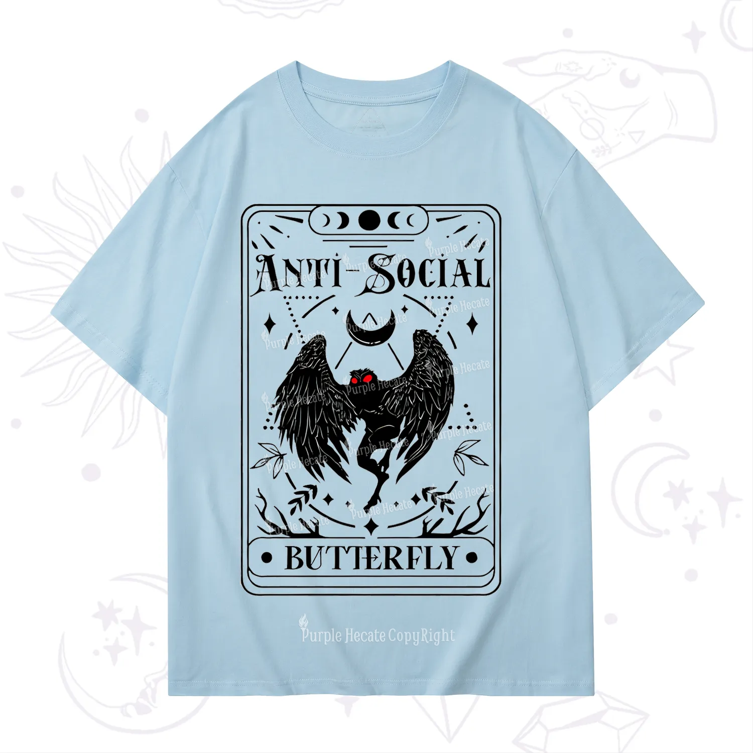 Purplehecate The Antisocial Butterfly Oracle Card T-Shirt