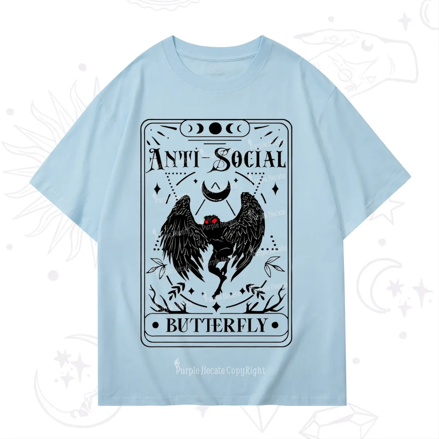 Purplehecate The Antisocial Butterfly Oracle Card T-Shirt