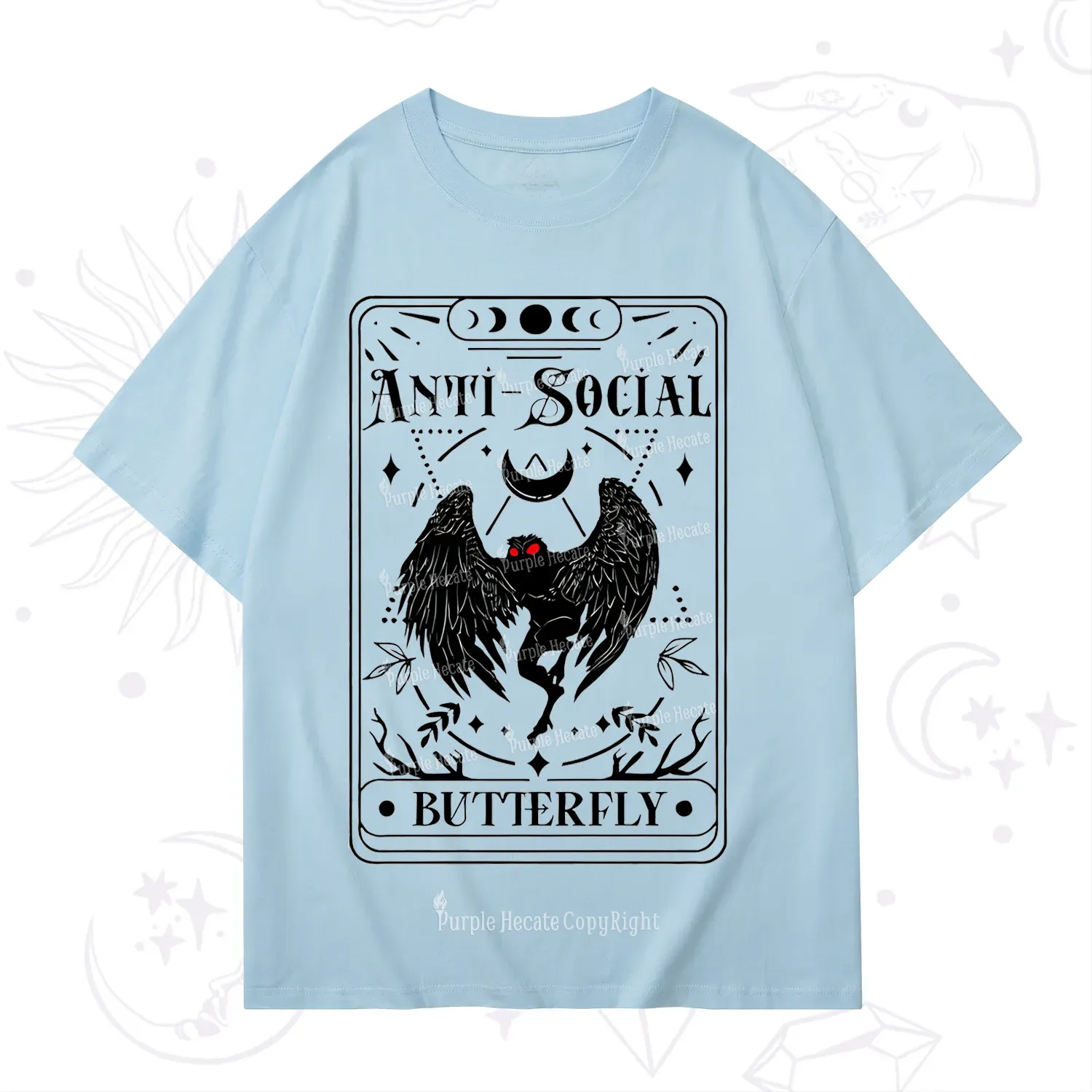 Purplehecate The Antisocial Butterfly Oracle Card T-Shirt