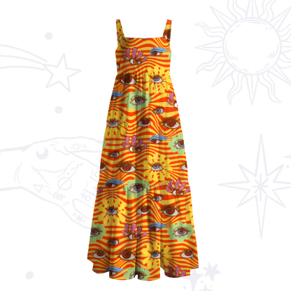 Purplehecate Flower Vision Wide Straps Maxi Dress