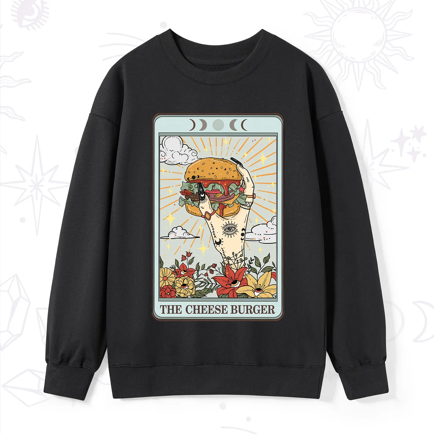 Purplehecate The Cheese Burger Tarot Sweatshirt