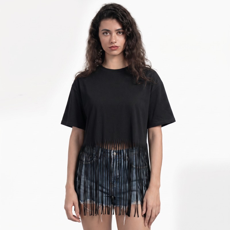 Purplehecate Fringe Hem T-Shirt
