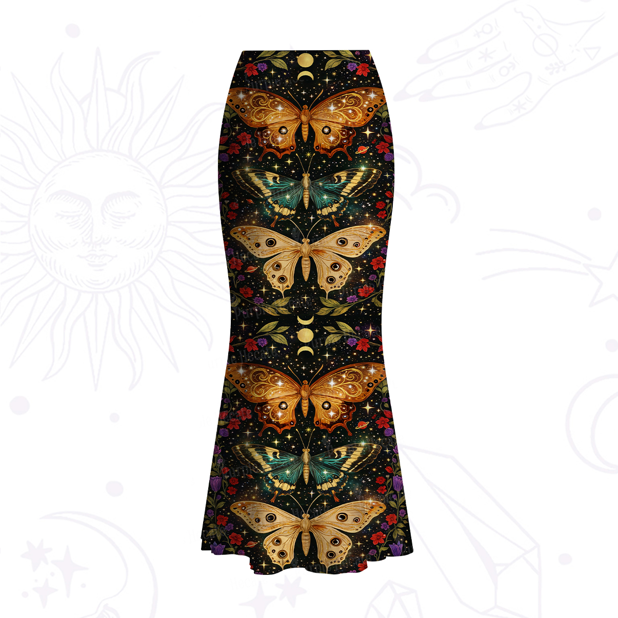 Purplehecate Mystic Butterfly Whisper Mesh Mermaid Hem Skirt