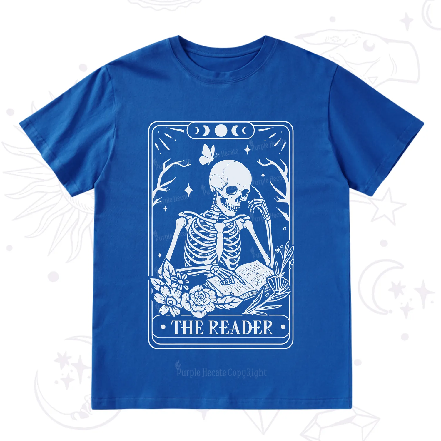 Purplehecate The Reader Tarot Skeleton T-Shirt