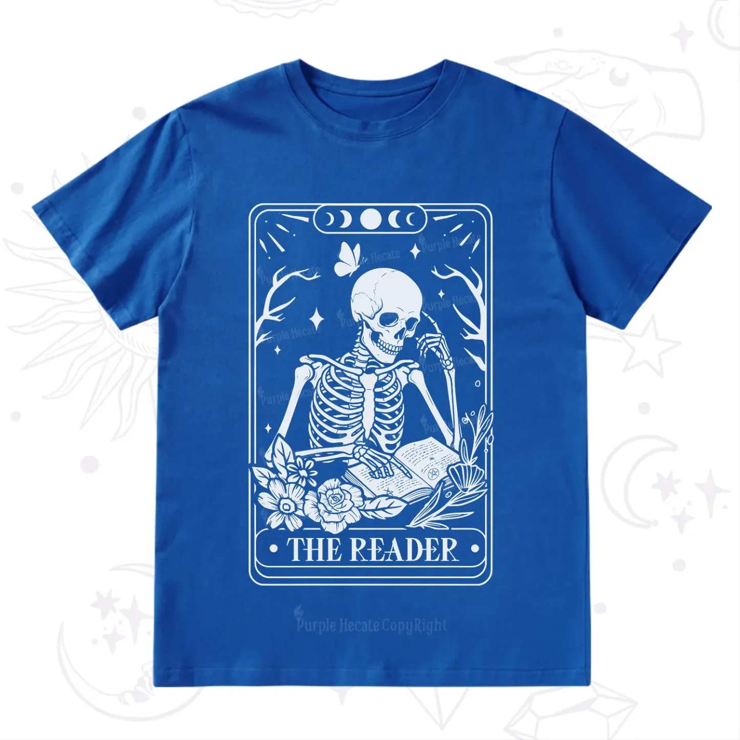 Purplehecate The Reader Tarot Skeleton T-Shirt