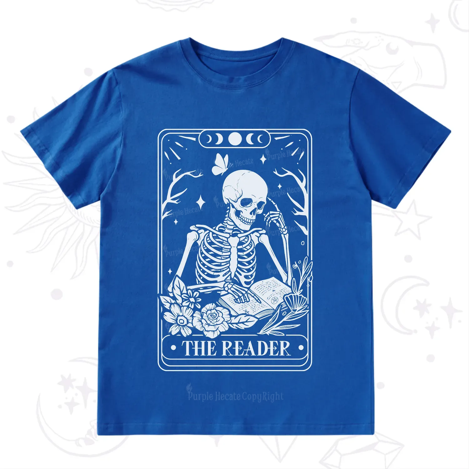 Purplehecate The Reader Tarot Skeleton T-Shirt