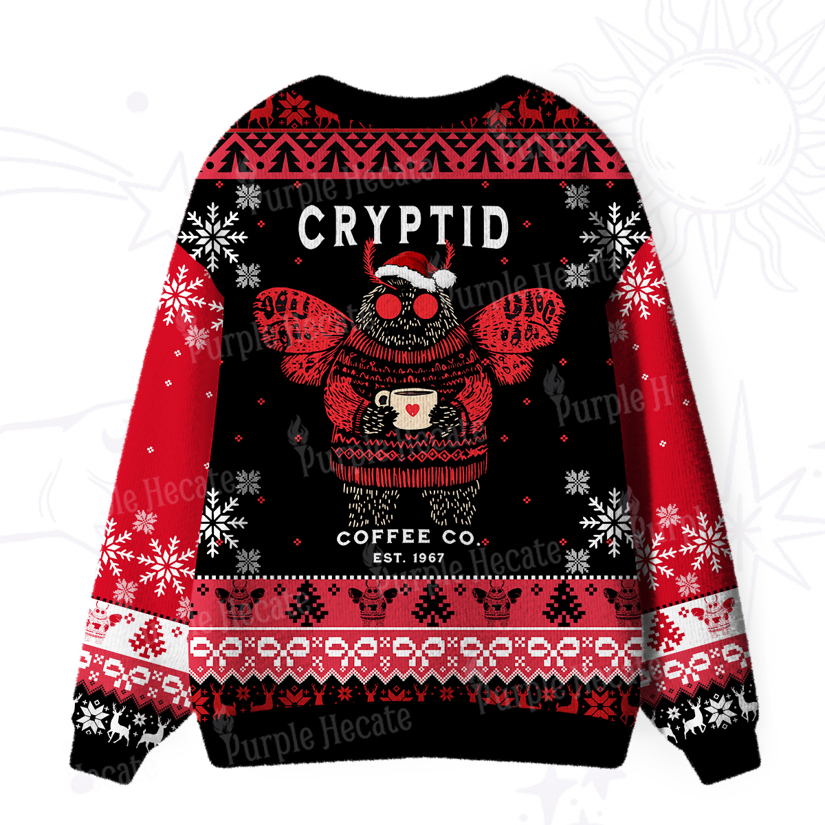 Purplehecate Holiday Monster Mug Ugly Cardigan Sweaters