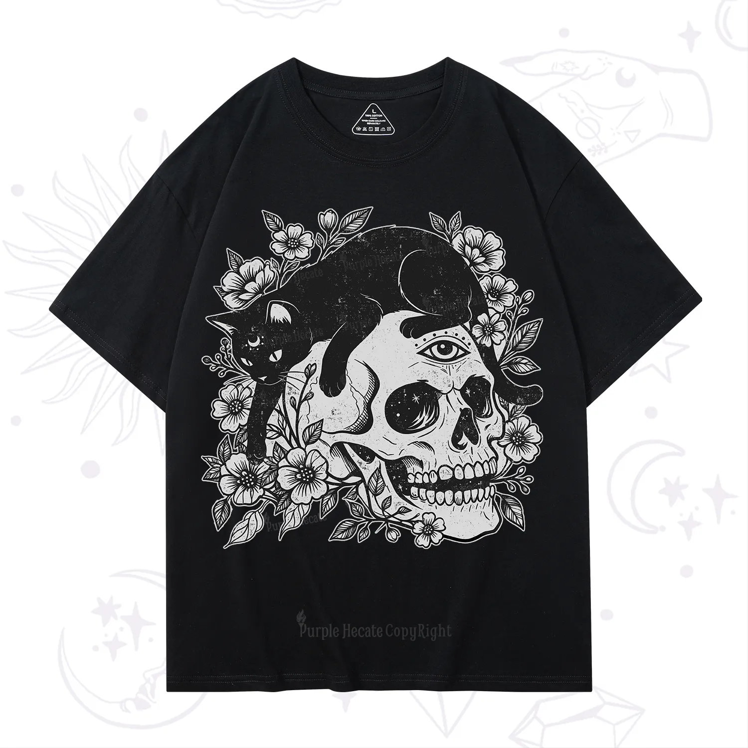 Purplehecate Black Cats In A Skull T-Shirt
