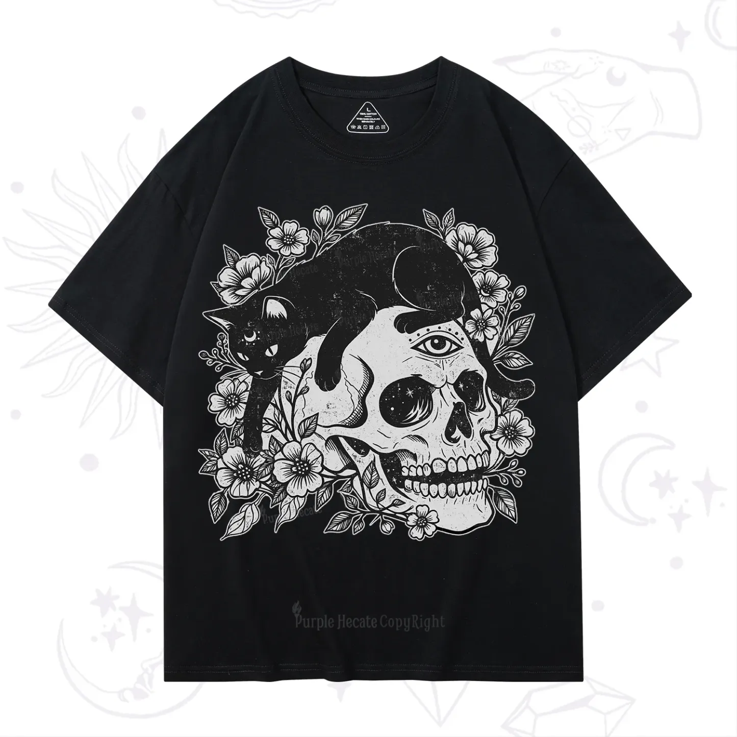 Purplehecate Black Cats In A Skull T-Shirt