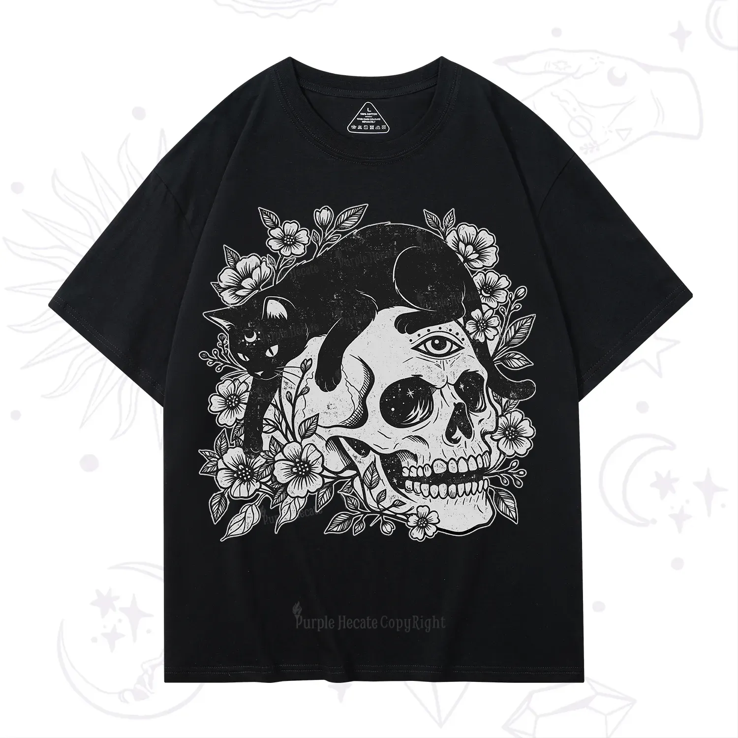Purplehecate Black Cats In A Skull T-Shirt