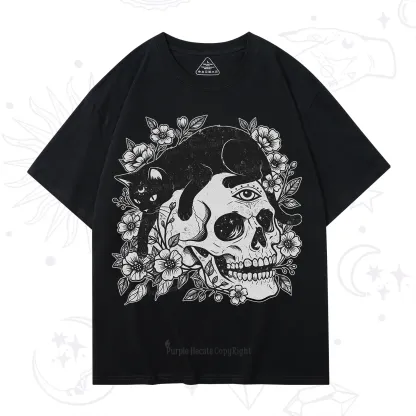 Purplehecate Black Cats In A Skull T-Shirt