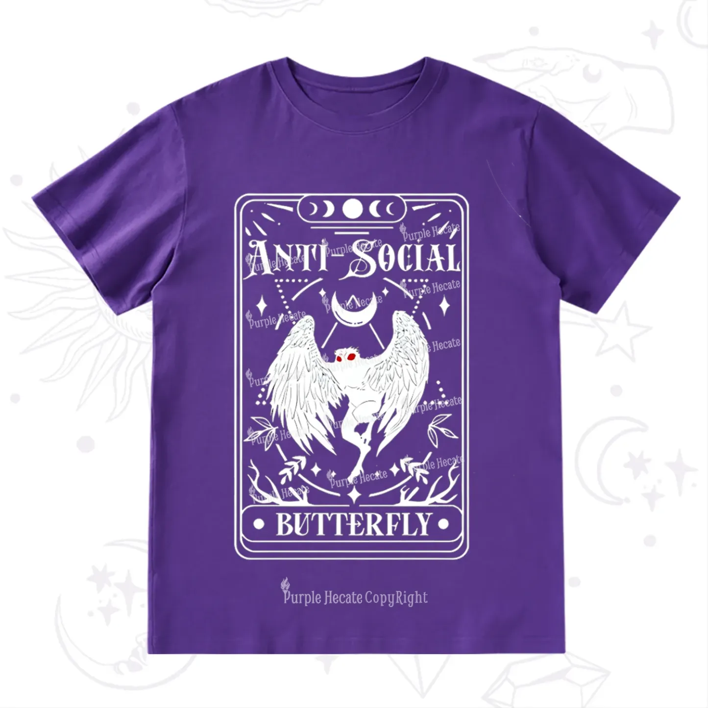 Purplehecate The Antisocial Butterfly Oracle Card T-Shirt