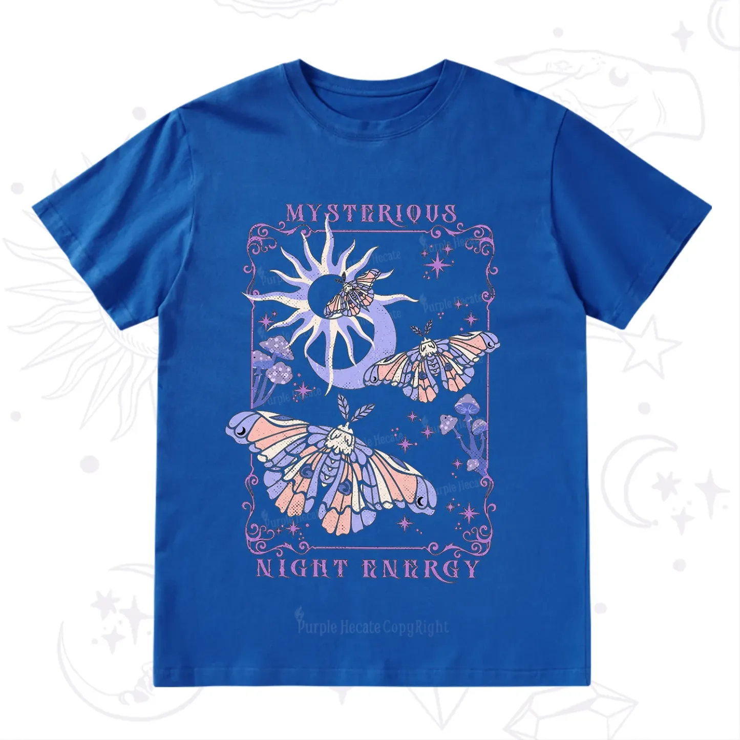 Purplehecate Mysterious Night Energy Moth T-Shirt