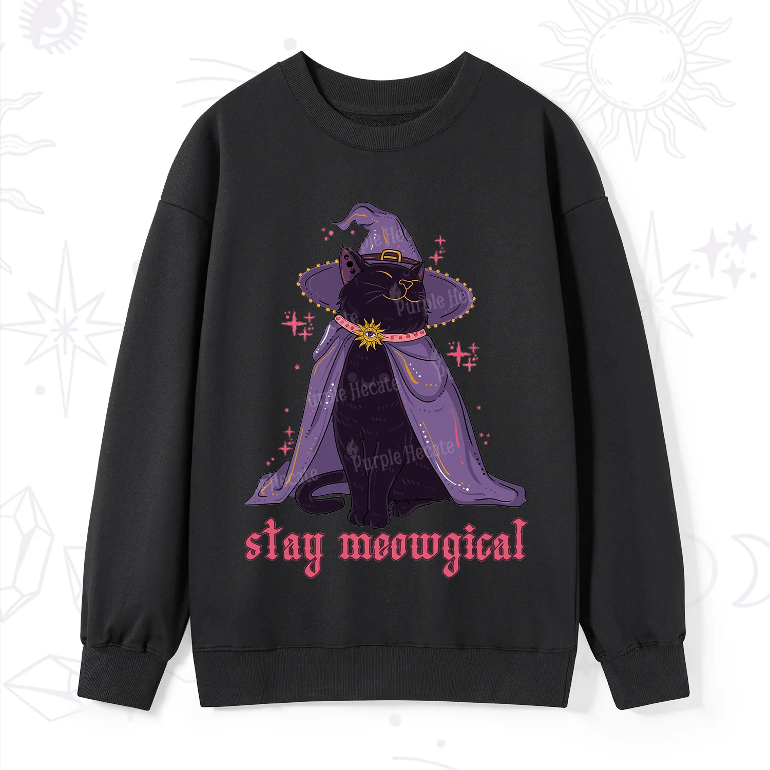 Purplehecate Stay Meowgical Cat Sweatshirt
