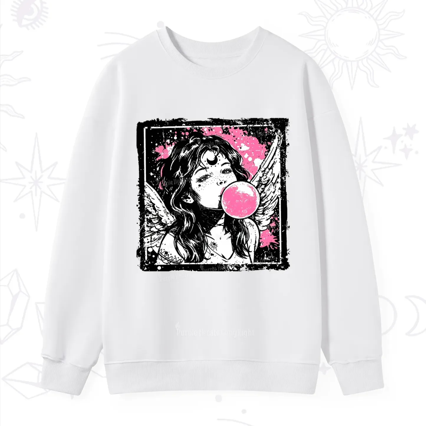 Purplehecate Grunge Angel with Bubblegum Sweatshirt