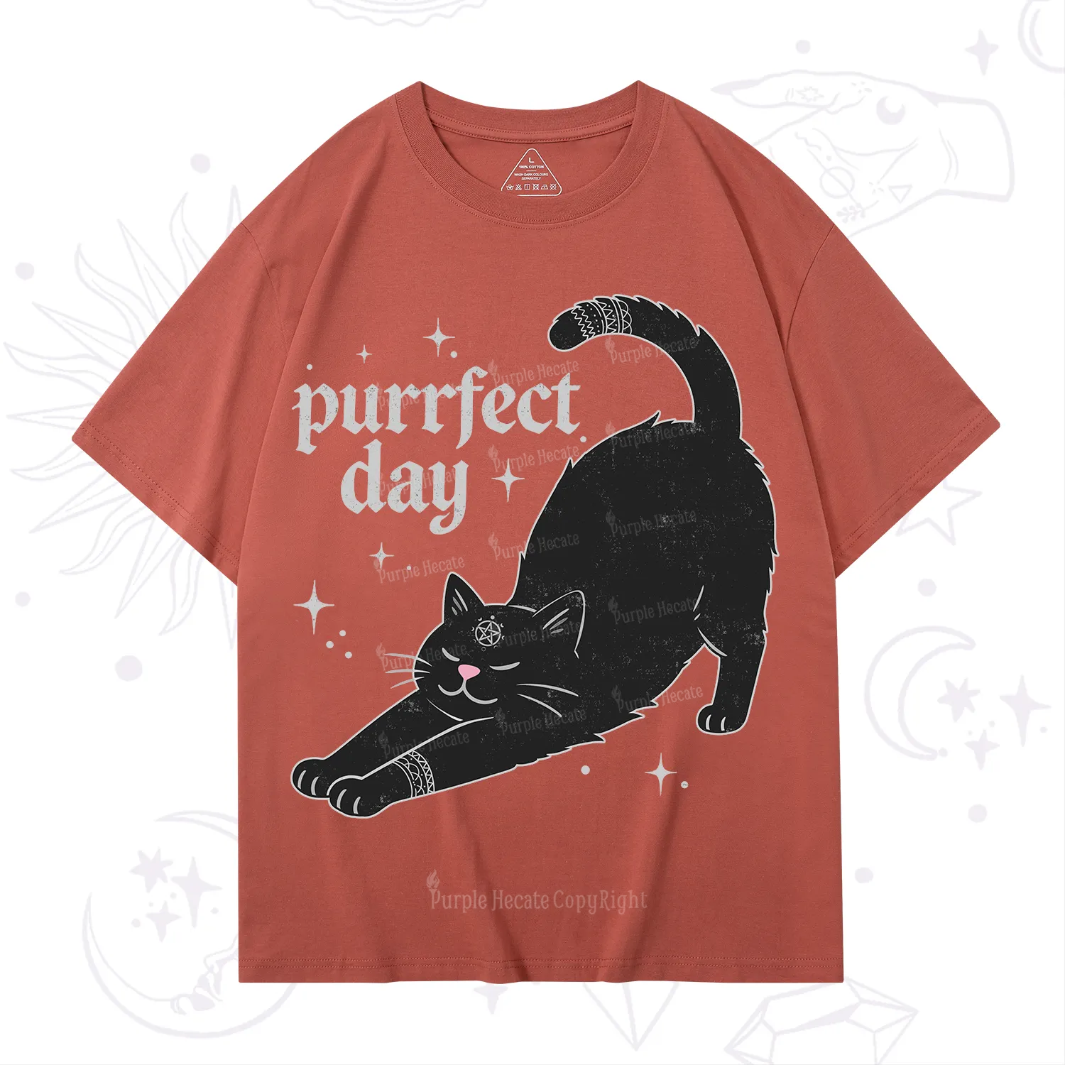 Purplehecate Purrfect Day Black Cat T-Shirt