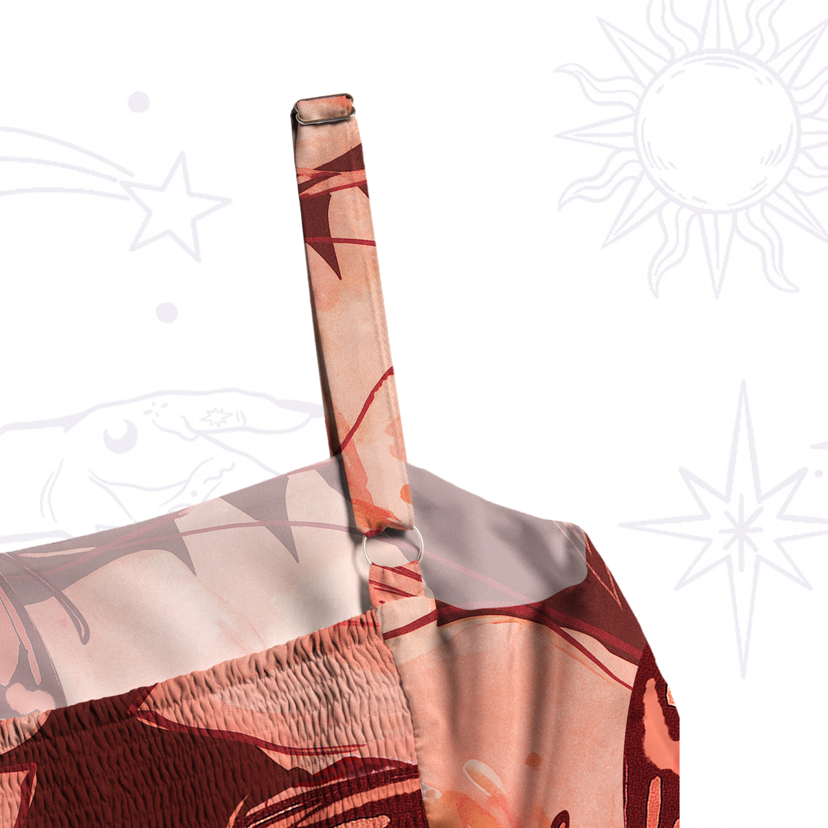 Purplehecate Metamorphosis Spell Wide Straps Maxi Dress