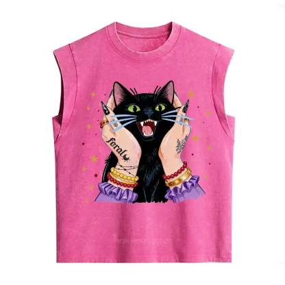 Purplehecate Feral Cat Magic Vintage Washed Tank