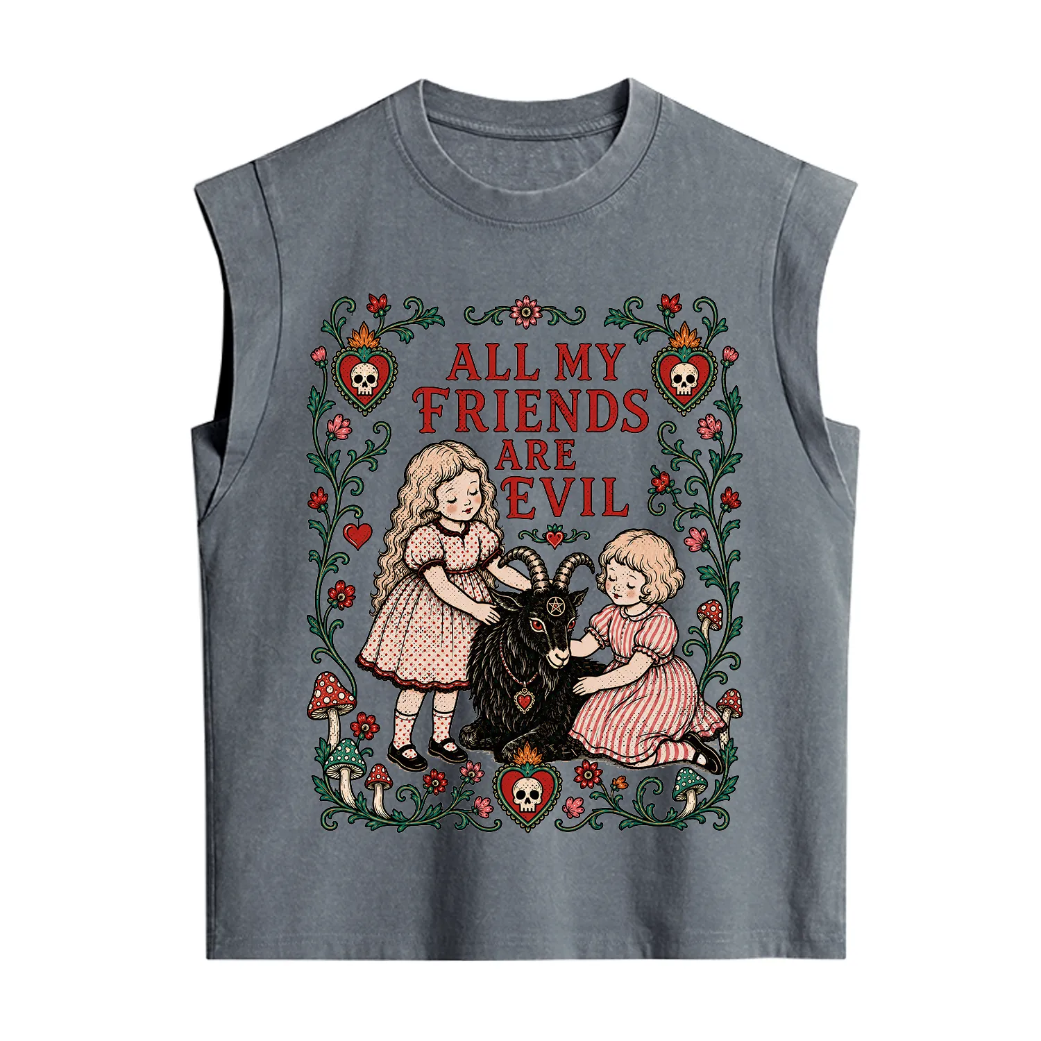 Purplehecate All My Friends Are Evil Vintage Washed Tank