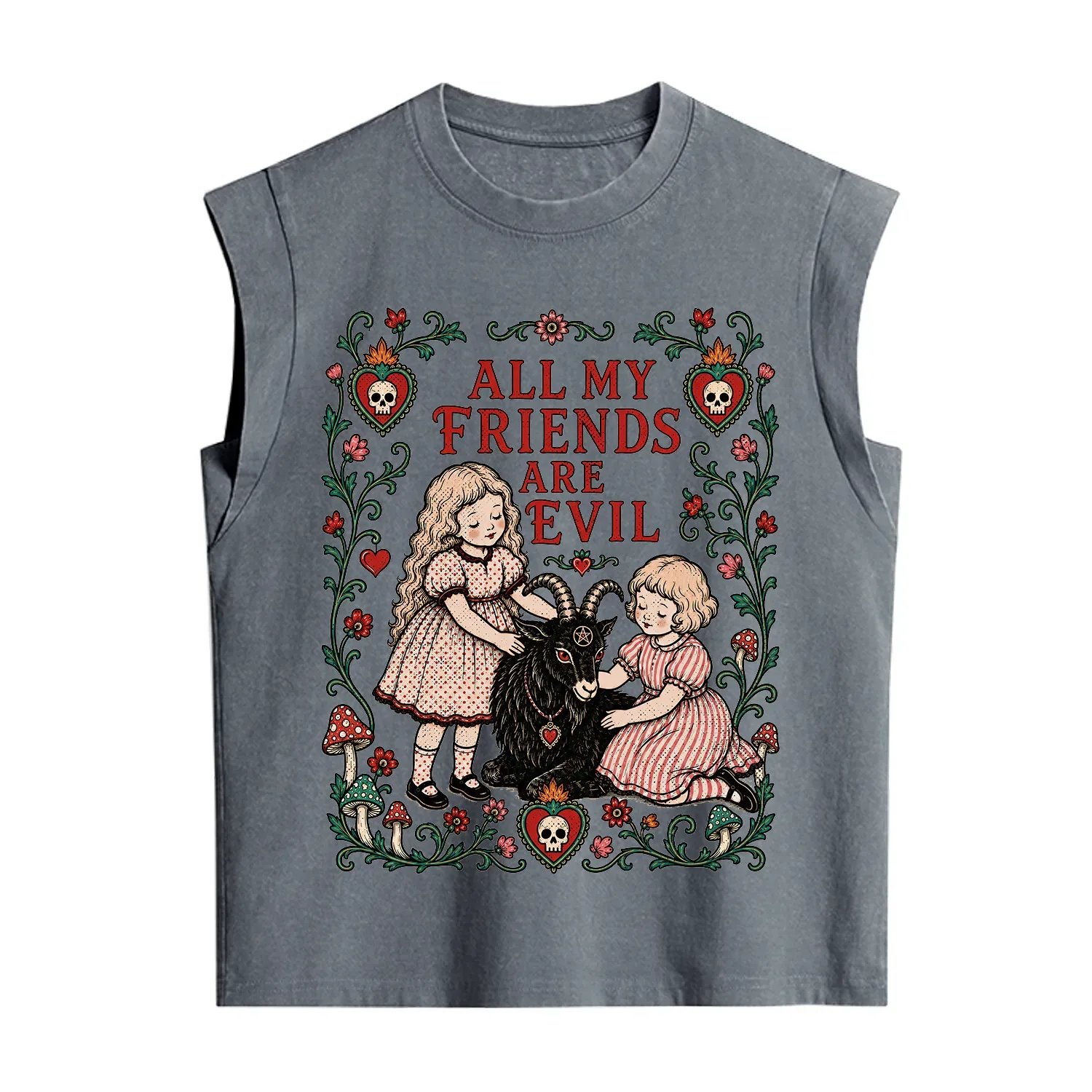Purplehecate All My Friends Are Evil Vintage Washed Tank