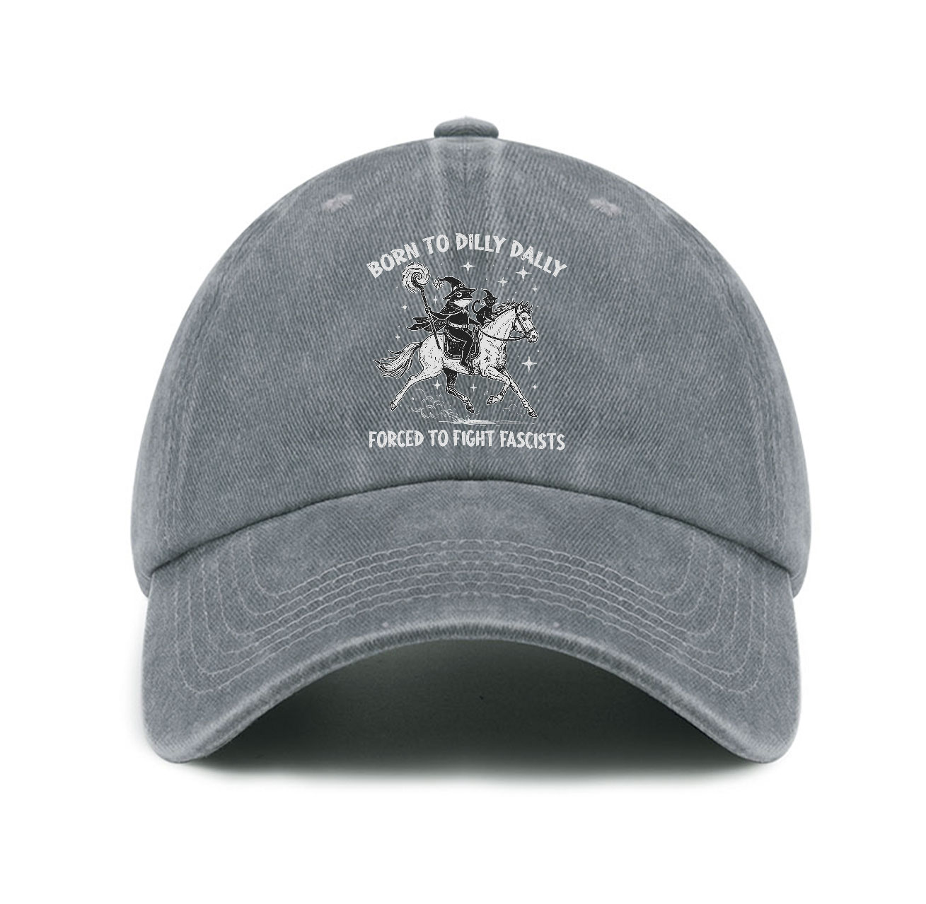 Purplehecate Born To Dilly Dally Forced to Fight Fascists Baseball Cap