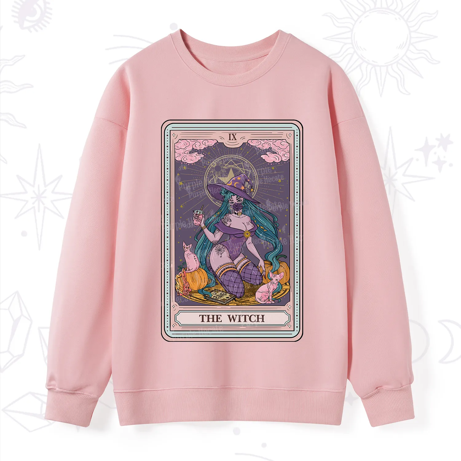 Purplehecate The Witch Tarot Halloween Sweatshirt