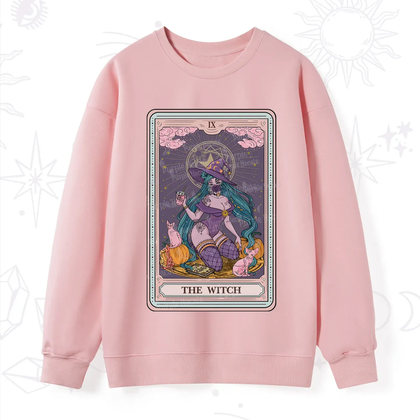 Purplehecate The Witch Tarot Halloween Sweatshirt